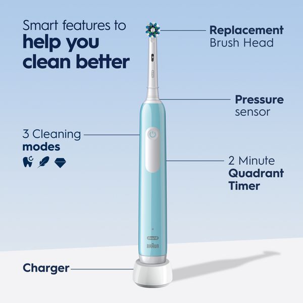 Oral-B Pro 1000 Power Rechargeable Battery Electric Toothbrush with Multiple Brush Modes - Black
