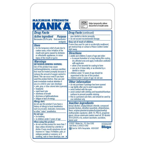 Kanka Mouth Pain Maximum Strength Gel - 0.33 fl oz