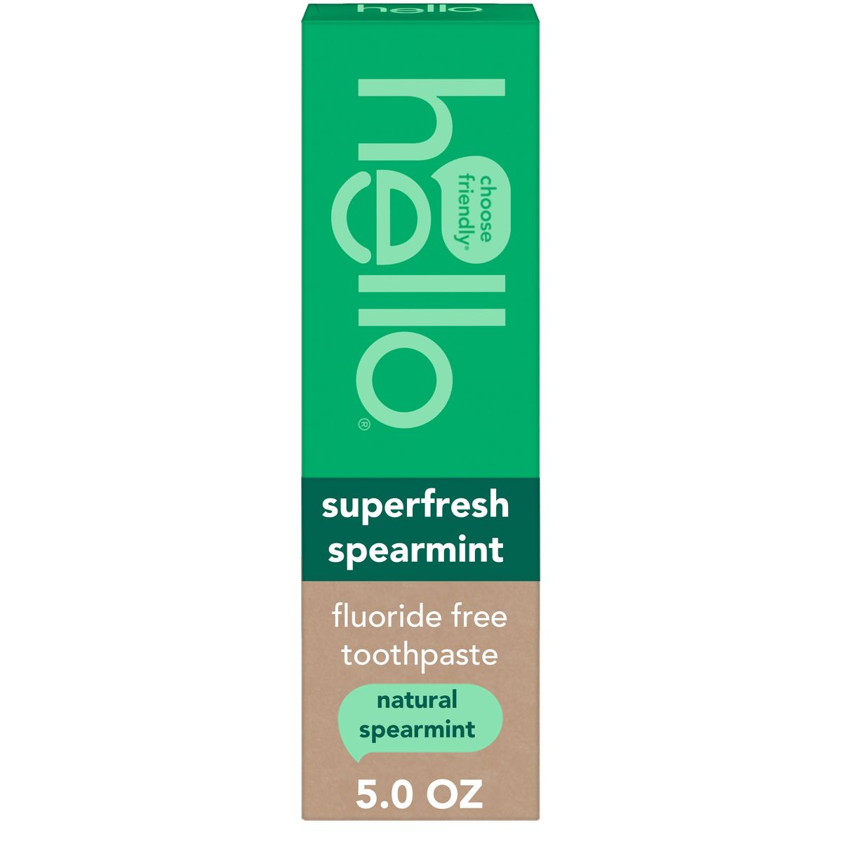 hello Superfresh Fluoride-Free Toothpaste - Natural Spearmint - 5oz