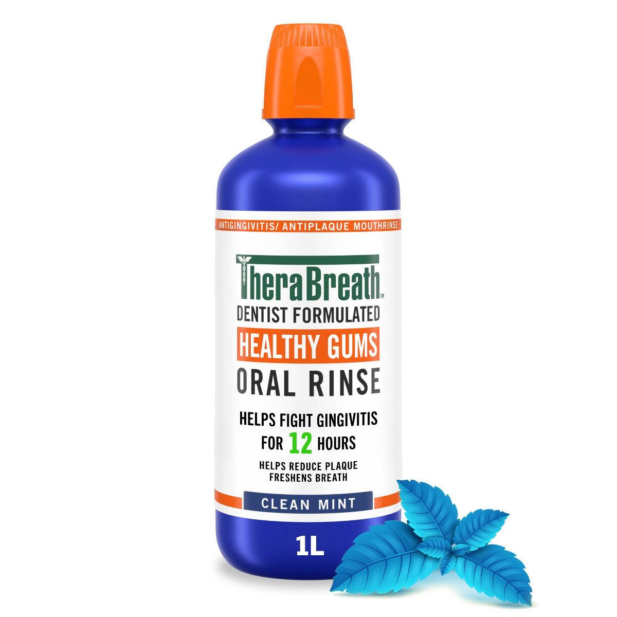 TheraBreath Healthy Gums Mouthwash Antigingivitis - Clean Mint - 16 fl oz