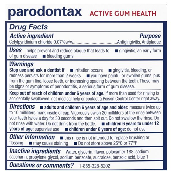 Parodontax Active Gum Health Mint Rinse Mouthwash - 16.9 fl oz/3ct