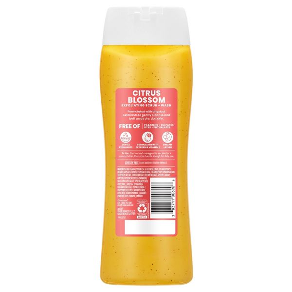 Suave Exfoliating Sulfate-Free Hydrating Body Wash and Scrub - Citrus Blossom - 18 fl oz
