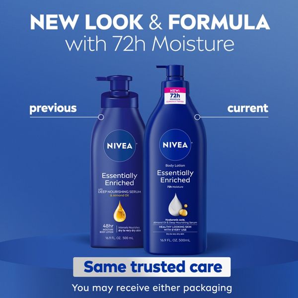 NIVEA Essentially Enriched Dry Skin Body Lotion with Almond Oil Scented - 16.9 fl oz