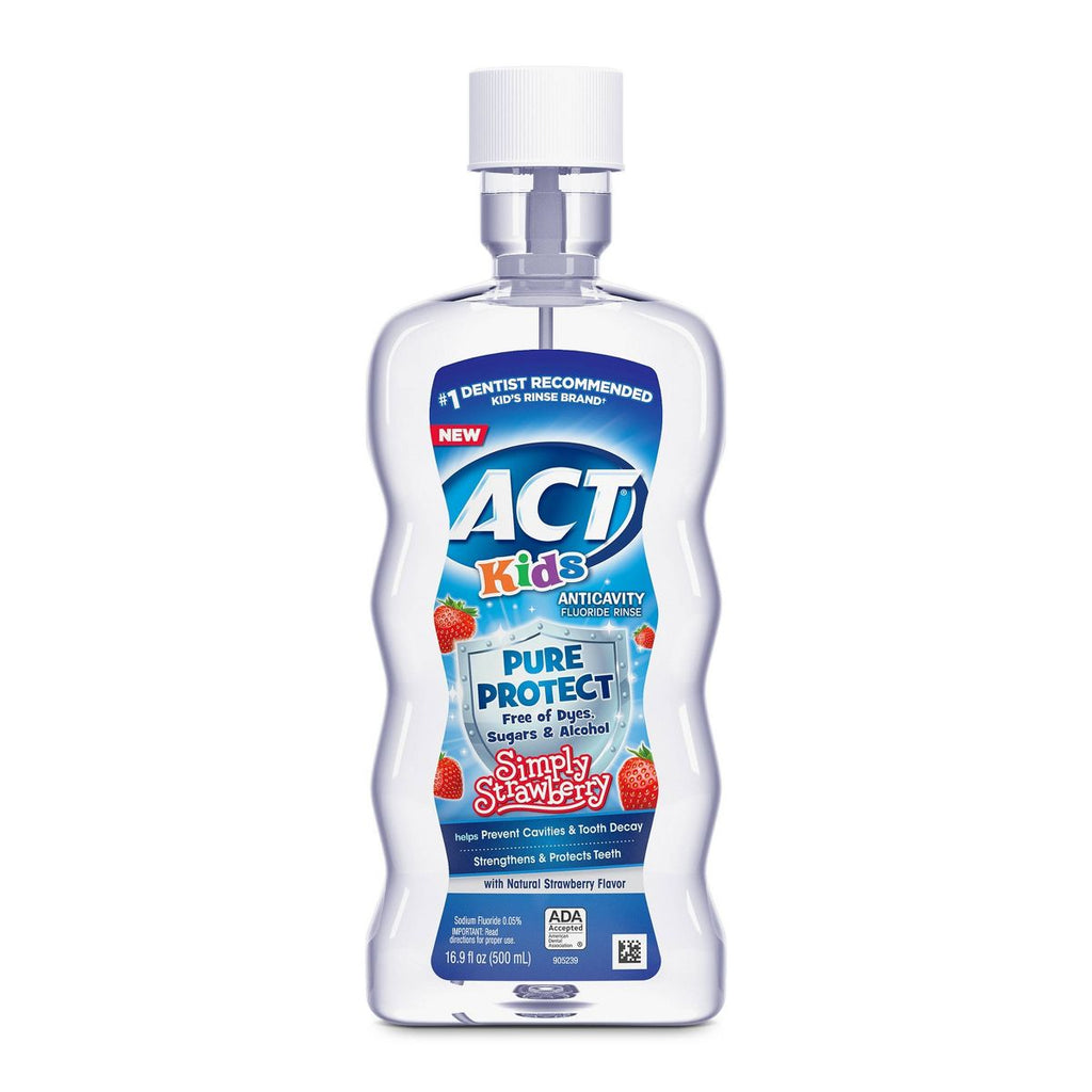 ACT Kids' Pure Protect Strawberry Anticavity Fluoride Mouthwash - 16.9 fl oz