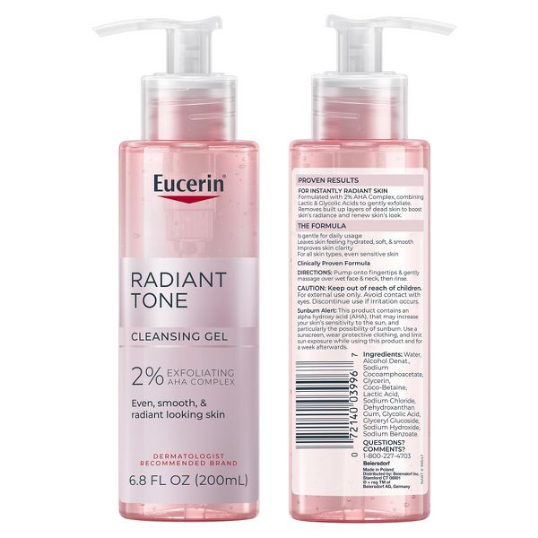 Eucerin Radiant Tone Facial Cleansing Gel - 6.8oz
