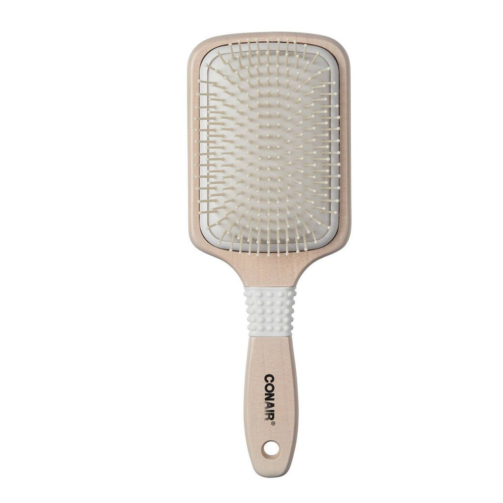 Conair Shines & Smooths Detangle Nylon Bristle Cushion Paddle Hair Brush