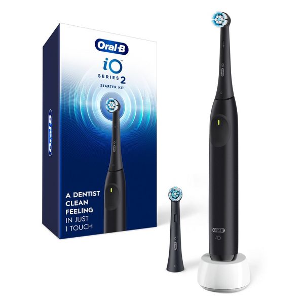 Oral-B iO 2 Count Oral Care Accessories + 2 Count Brush Heads and Electric Toothbrush Charger Base