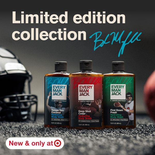 Every Man Jack Limited Edition Baker Mayfield Collection - Hydrating Body Wash - Tampa Two Coconut - 13.5oz