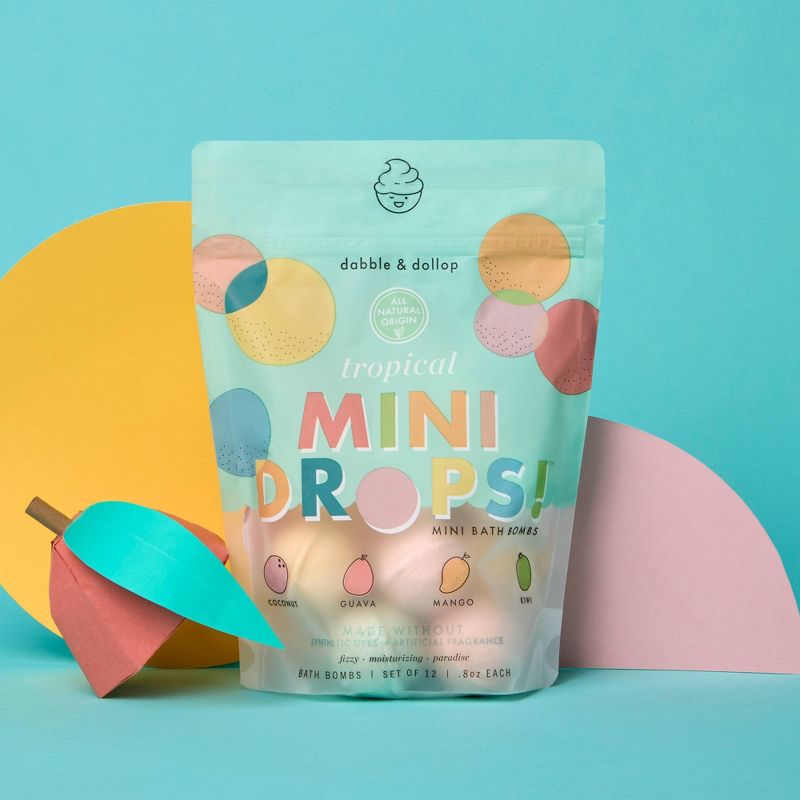 Dabble & Dollop Mini Bath Bombs - Tropical - 12ct/0.8oz