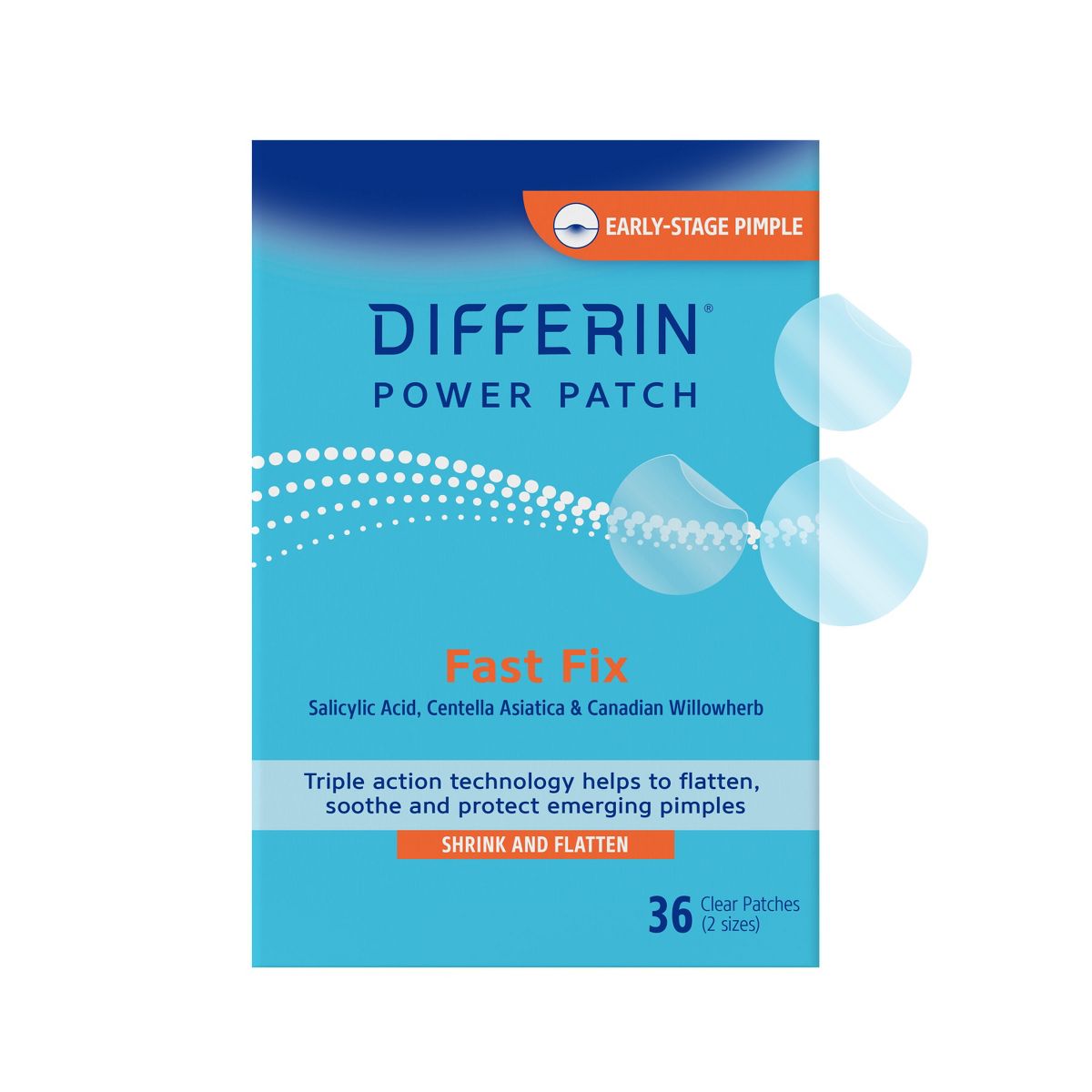 Differin Fast Fix Salicylic Acid Pimple Patches for Emerging Acne - 36ct