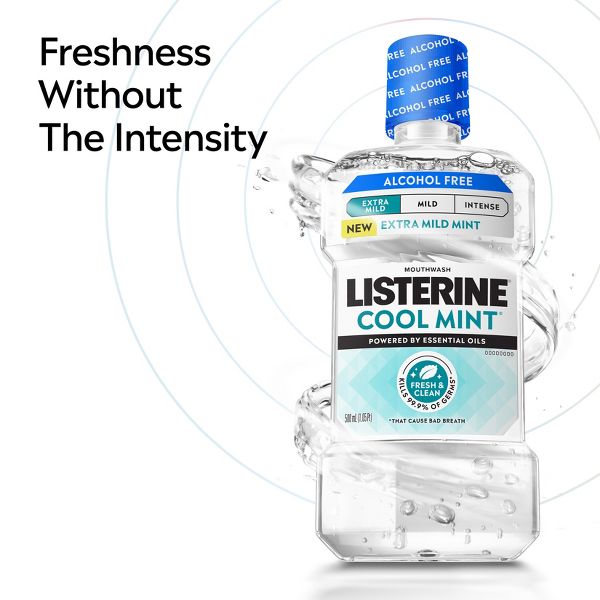 Listerine Alcohol-Free Extra Mild Mouthwash - Cool Mint - 500ml