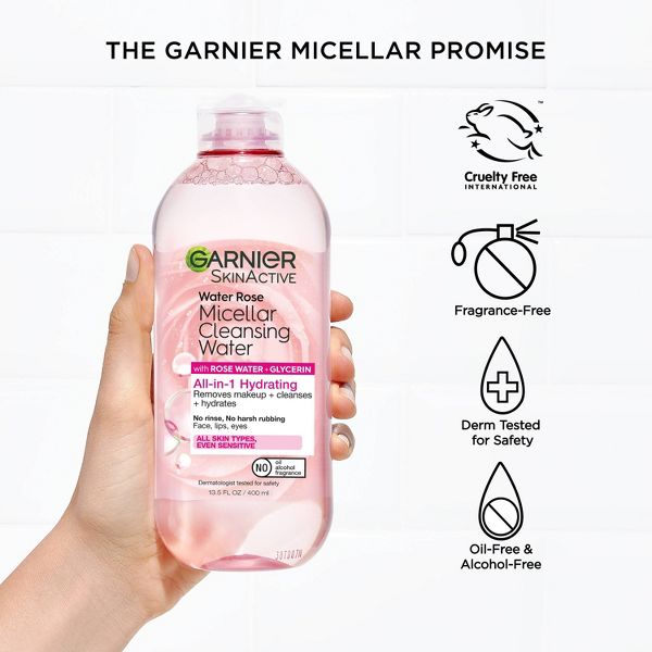 Garnier Micellar Water with Rose Water and Glycerin Hydrating Makeup Remover - 13.5 fl oz