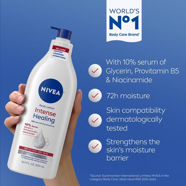 NIVEA Intense Healing Body Lotion for Dry Skin Scented - 16.9 fl oz