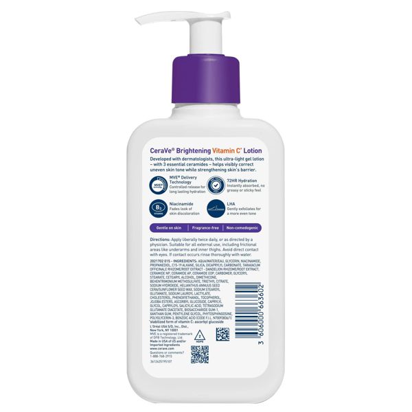 CeraVe Brightening Even Tone Face Moisturizer with LHA, Vitamin C, and Niacinamide, For Uneven Toned Skin including Sensitive Areas - 8 fl oz