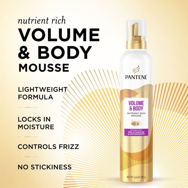 Pantene Pro-V Volume and Body Anti Frizz Hair Mousse - 6.6oz