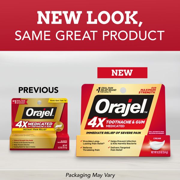 Orajel 4x Medicated Severe Toothache and Gum Pain Cream - 0.33oz
