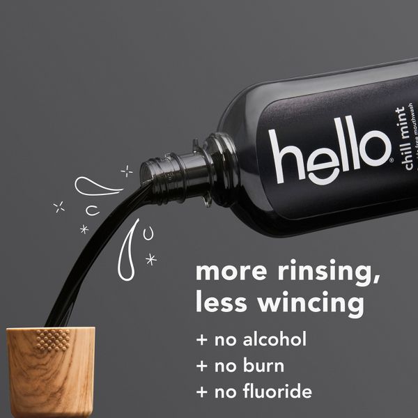 hello Alcohol Free Mouthwash with Activated Charcoal Fluoride Free Mouthwash - Chill Mint - 17.6 floz