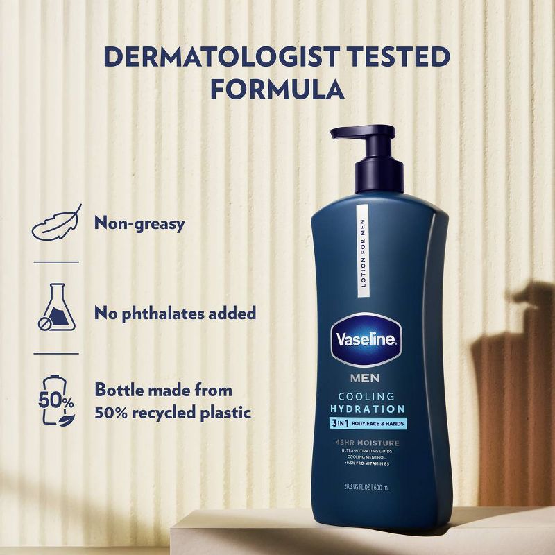 Vaseline Men's Cooling Hydration Body Lotion - Unscented - 20.3 fl oz
