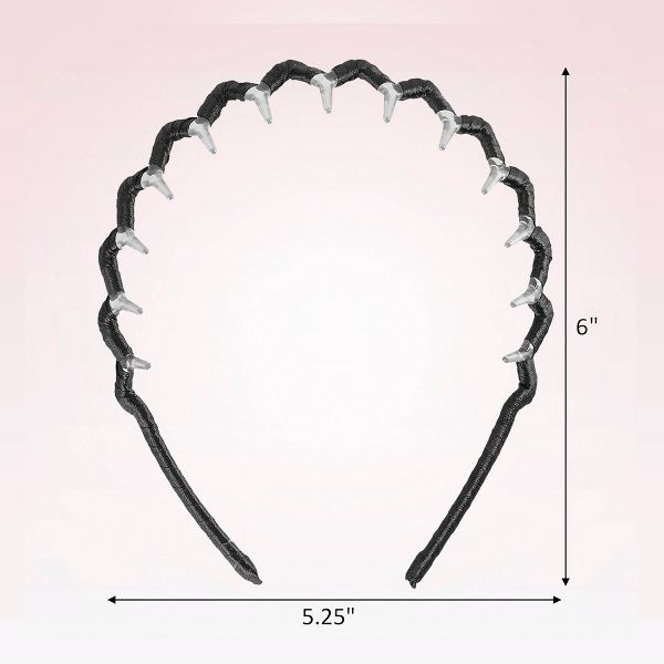 scünci Fabric Covered Zig Zag Headband - Black - All Hair