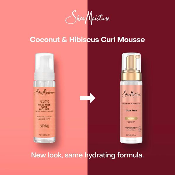 SheaMoisture Coconut and Hibiscus Frizz-Free Curl Mousse - 7.5 fl oz: Shine Enhancing, Sulfate-Free, Daily Use