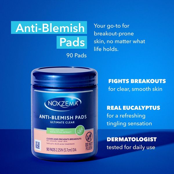 Noxzema Ultimate Clear Anti Blemish Pads - Eucalyptus - 90ct