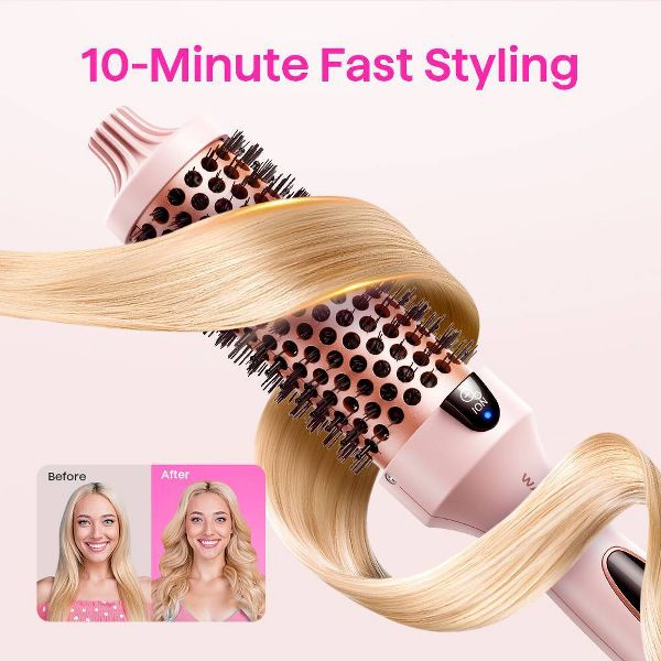 Wavytalk Blowout Boost Ionic Thermal Brush 1.5'' for Blowout Look, Tourmaline Ceramic & Negative Ion Tech to Reduce Damage, Model 206
