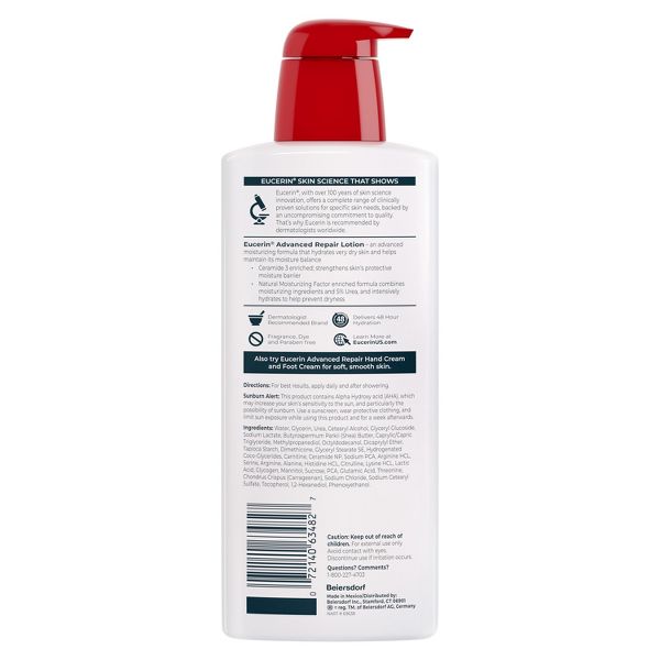 Eucerin Advanced Repair Unscented Body Lotion for Dry Skin - 16.9 fl oz