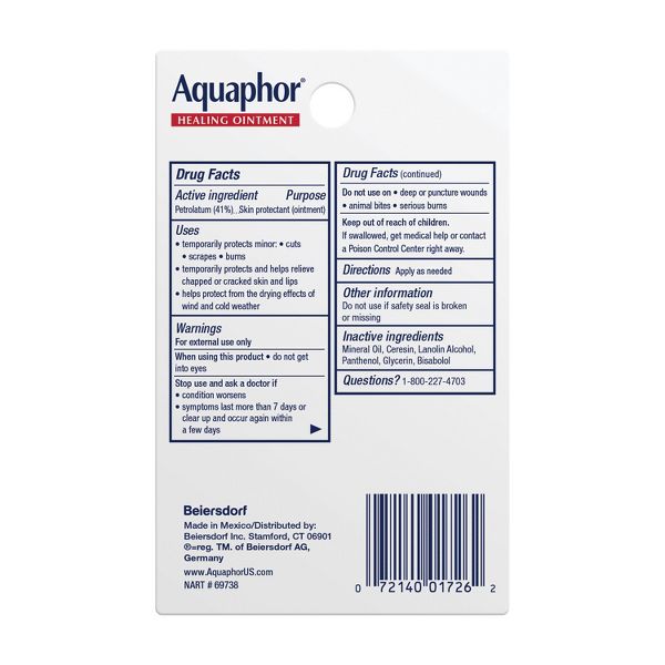 Aquaphor Healing Ointment Skin Protectant Advanced Therapy Moisturizer for Dry and Cracked Skin Unscented - .25oz