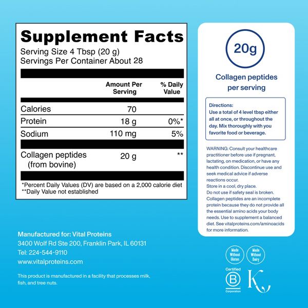 Vital Proteins Collagen Peptides Unflavored Powder - 10oz