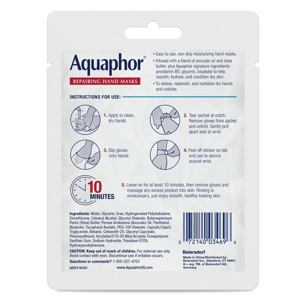 Aquaphor Advanced Therapy Repairing Hand Mask - 0.7 fl oz