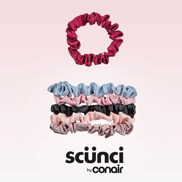 scunci Satin Mini Scrunchies - 6pc