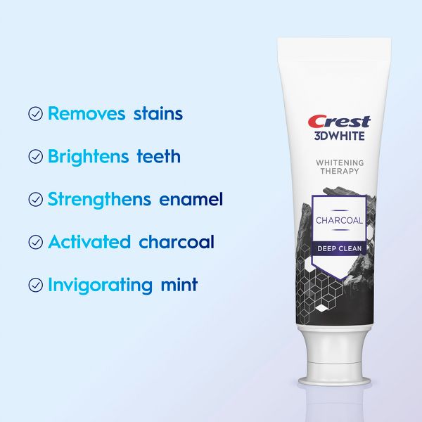 Crest 3D Whitening Therapy Charcoal Deep Clean Toothpaste - 4.6oz