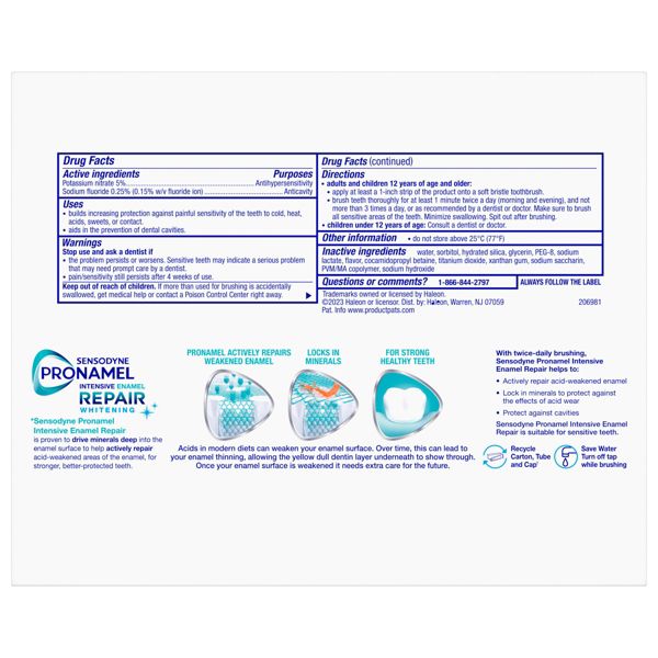 Sensodyne Pronamel Intensive Enamel Repair Fluoride Whitening Toothpaste - Artic Breeze - 3.4oz/2pk