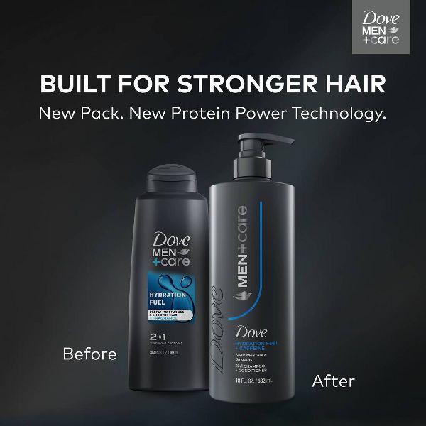 Dove Men+Care 2-in-1 Hydration Fuel + Caffeine Shampoo and Conditioner - 18 fl oz