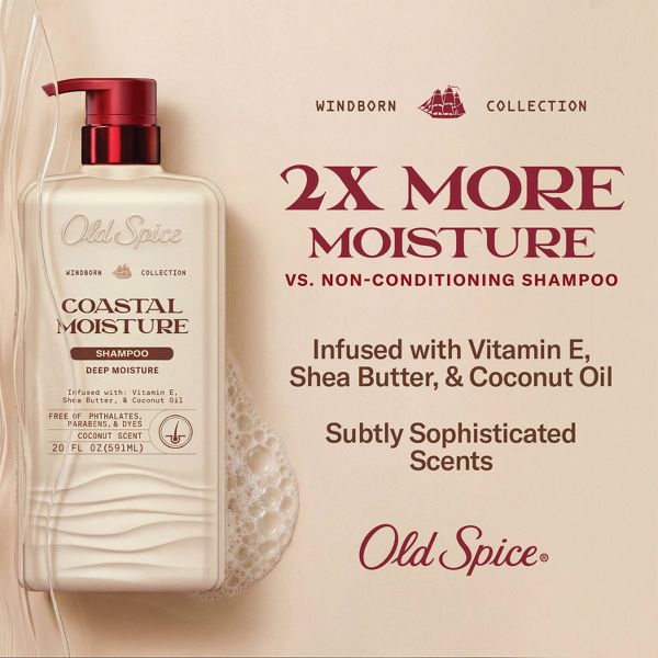 Old Spice Windborn Coastal Moisture Vanilla Shampoo - 20 fl oz