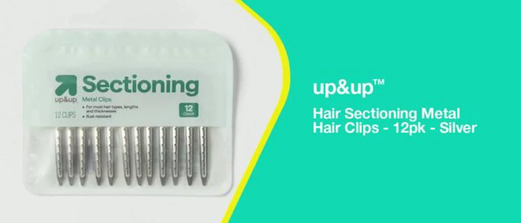 Hair Sectioning Metal Hair Clips - 12pk - Silver - up&up™