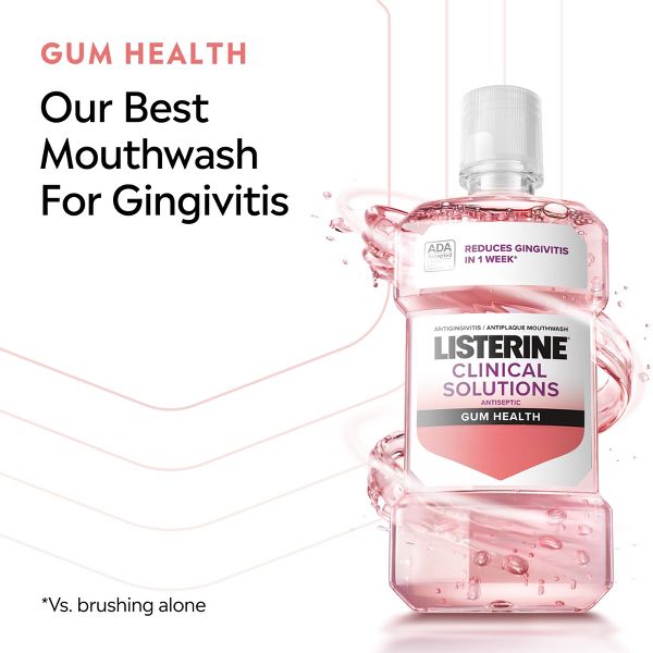 Listerine Clinical Solutions Gum Health Mouthwash for Antigingivitis and Antiplaque - 1L