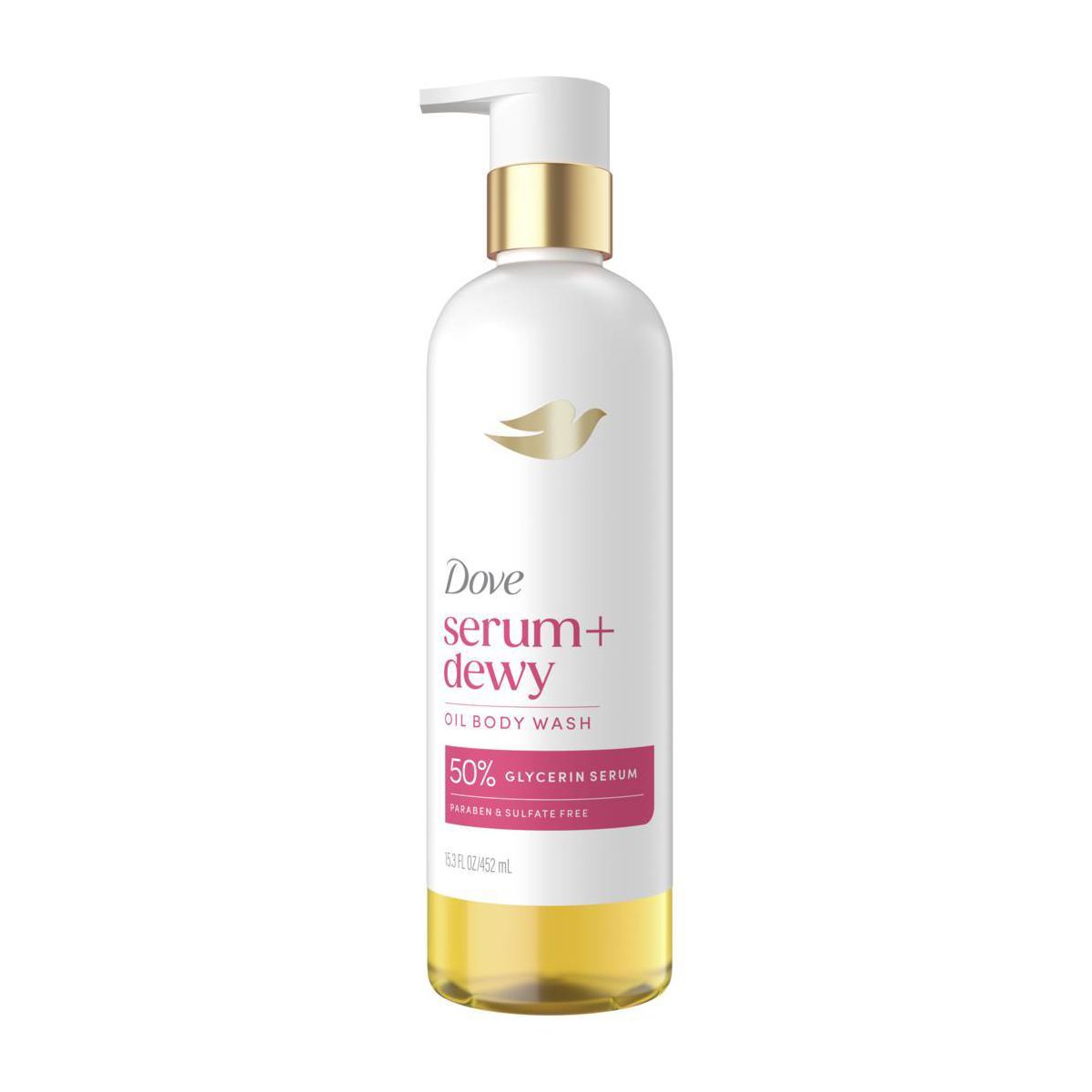 Dove Beauty Serum+Dewy Oil Body Wash - 50% Glycerin Serum - 15.3 fl oz