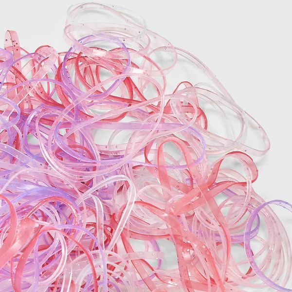 Kids' Medium Glitter Polybands - 500ct - Cat & Jack: Securing Hair, For All Hair Types, Includes Elastic
