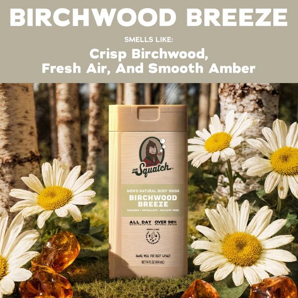 DR. SQUATCH Men's Natural Non-Exfoliating Body Wash - Birchwood Breeze