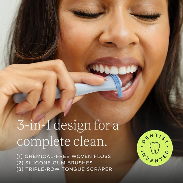 Slate Flosser Mini Flosser with 2 Floss Heads