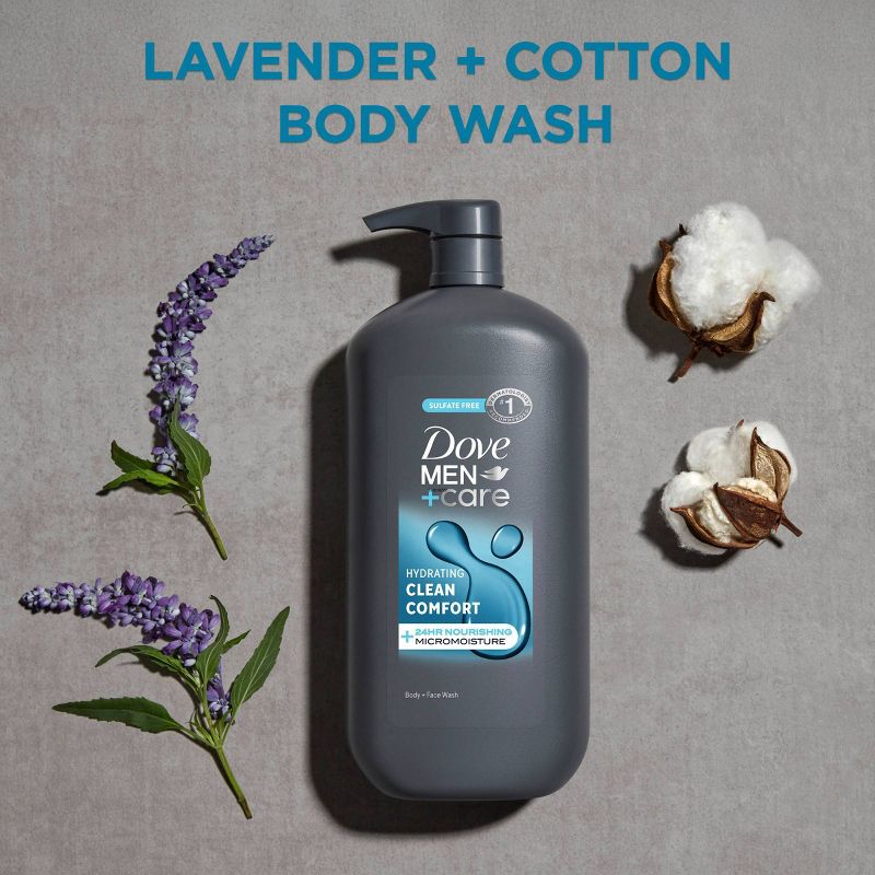 Dove Men+Care Clean Comfort Hydrating Body & Face Wash Pump - Sulfate Free - 30 fl oz