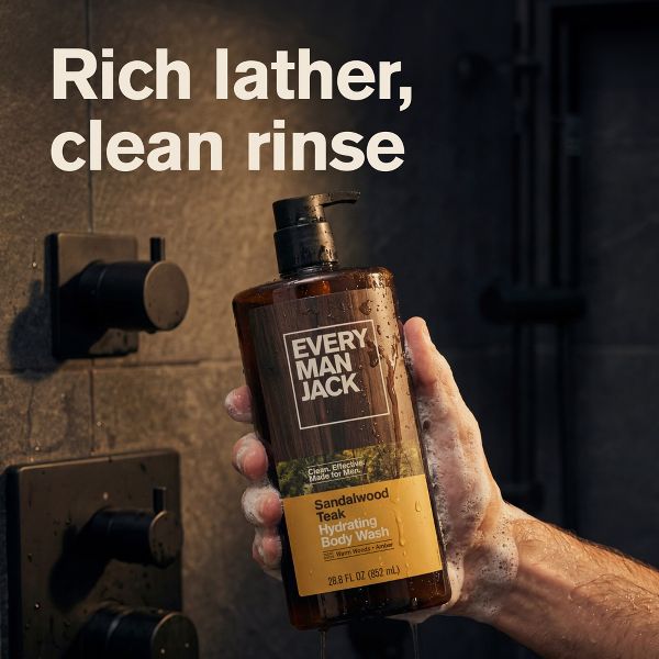 Every Man Jack Naturally Derived Men's Body Wash - Sandalwood Teak - 28.8 fl oz
