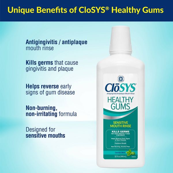 CloSYS Healthy Gums Sensitive Mouthwash - Gentle Mint - 32 fl oz