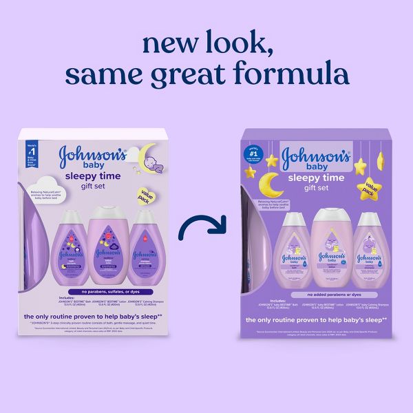 Johnson's Sleepy Time Bedtime Baby Gift Set Includes Baby Bath Shampoo, Wash & Body Lotion - 3ct