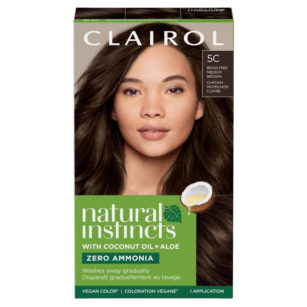 Instincts Clairol Demi Permanent Hair Color Dye Kit Brass Free - 5C Medium Brown, Peppercorn: Ammonia-Free, Contains Vitamin E, Vegan