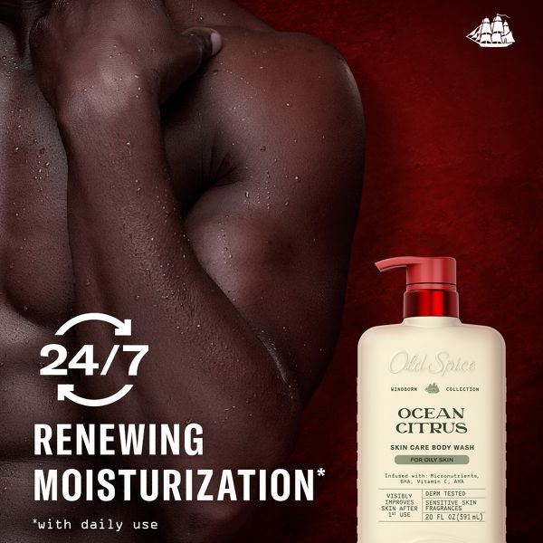 Old Spice Windborn Collection Men 's Body Wash for Oily Skin - Ocean Citrus - 20 fl oz
