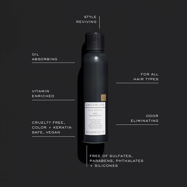 Kristin Ess Style Reviving Dry Shampoo Spray for Oily Hair with Vitamin C - 4.3 fl oz