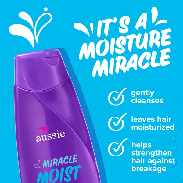 Aussie Miracle Moist with Avocado & Jojoba Oil Paraben Free Shampoo - 12.1 fl oz