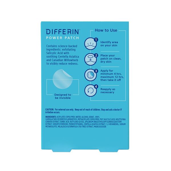 Differin Fast Fix Salicylic Acid Pimple Patches for Emerging Acne - 36ct